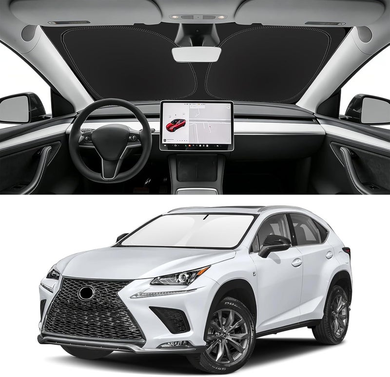SLOGENTO Custom Fit Windshield Sun Shade for Lexus NX 2015-2021, Blocks UV & Heat, Front Window Sunshade, Easy Fold & Store - Image 1